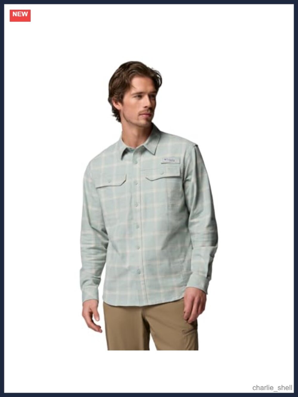 Columbia PFG Tech Flannel Shirt Men's Performance Fishing Long Sleeve Cotton
